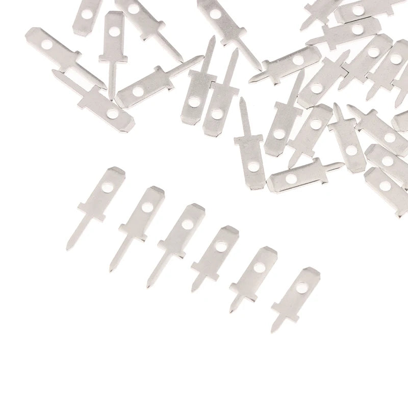 50pcs Spring Terminal PCB Solder Lug 2.8 Inserts Plug Thickness 0.8mm One Legs PCB Welding Sheet Peaceful Pleasures Health and Wellness