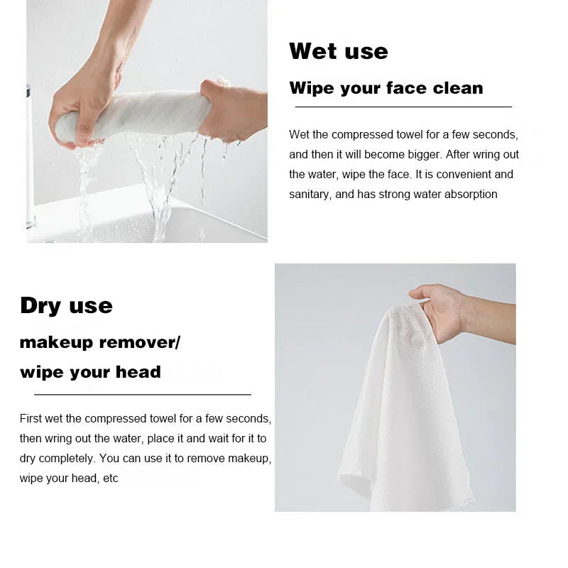 10-Pack Compressed Travel Towels – Disposable Quick-Dry Washcloths Compressed Travel Towel Peaceful Pleasures Health and Wellness