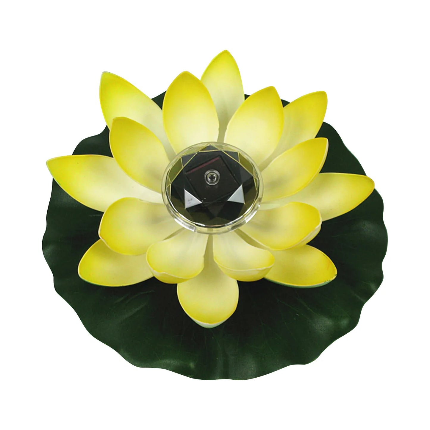 1pc Solar Floating Lotus Shape Water Surface Decor Fountain Decor Bird Bath Lotus Waterscape For Fish Tank Pool Pond Outdoor Gar Peaceful Pleasures Health and Wellness Yellow