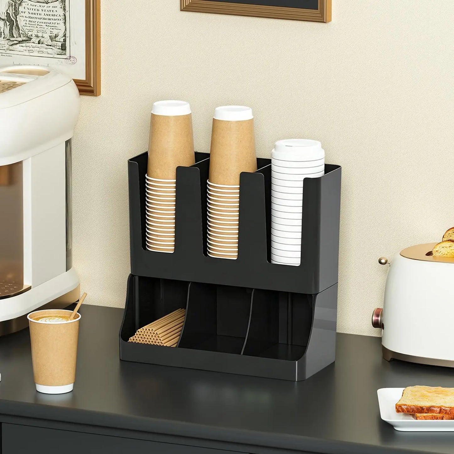 6-Compartment Coffee Station Organizer | Pods, Tea & Condiments