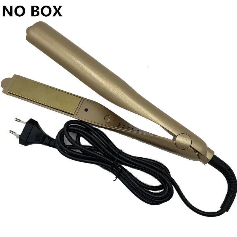 2 In 1 Curling And Straightening Twist Iron Splint Professional Negative Ion Flat Iron Instant Heating Hair Straightener&Curler Peaceful Pleasures Health and Wellness Gold no box AU