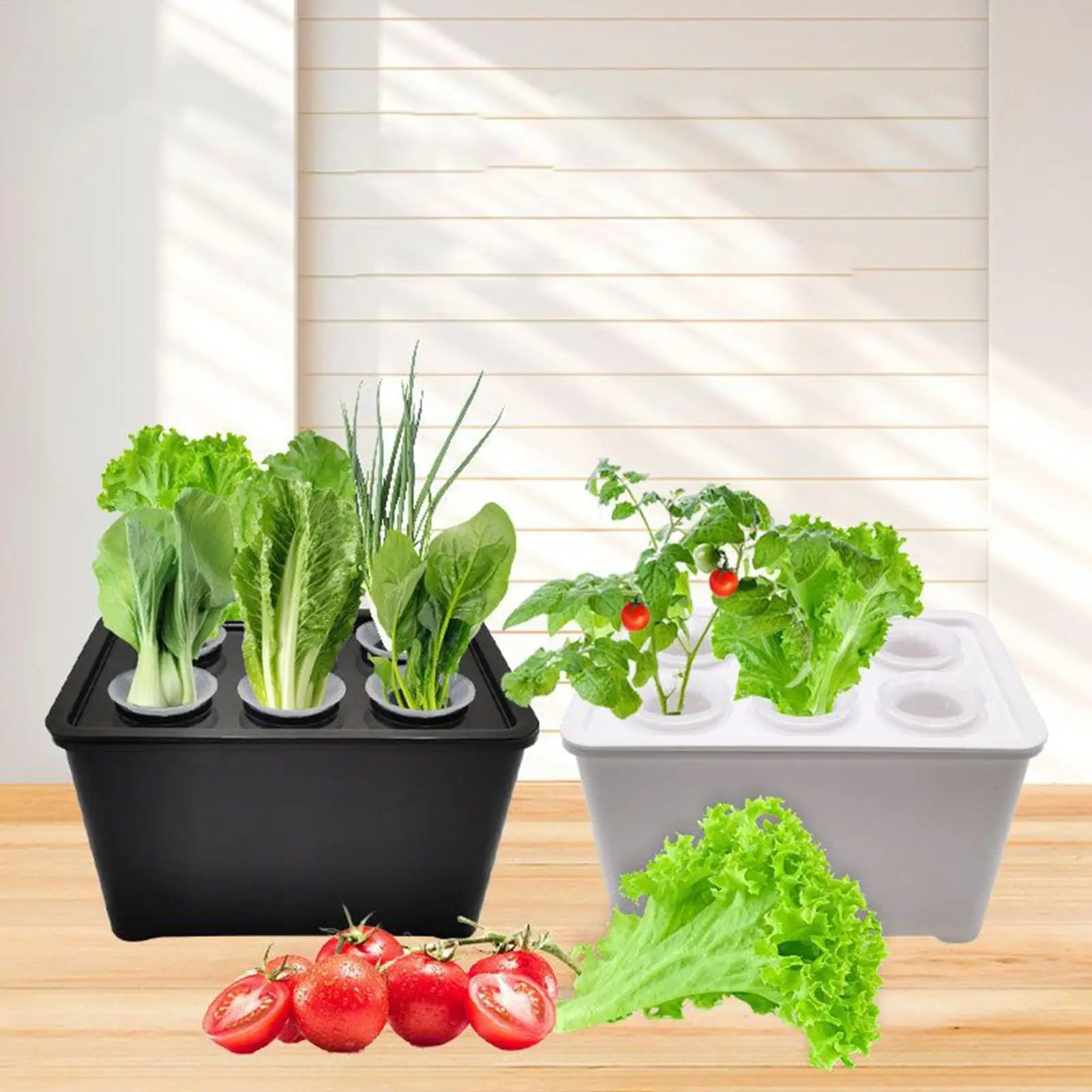 Indoor Hydroponic System 6-Holes Growing Box System Vegetables Planting Box For Vegetables Flowers Fruits Indoor Outdoor Garden Peaceful Pleasures Health and Wellness