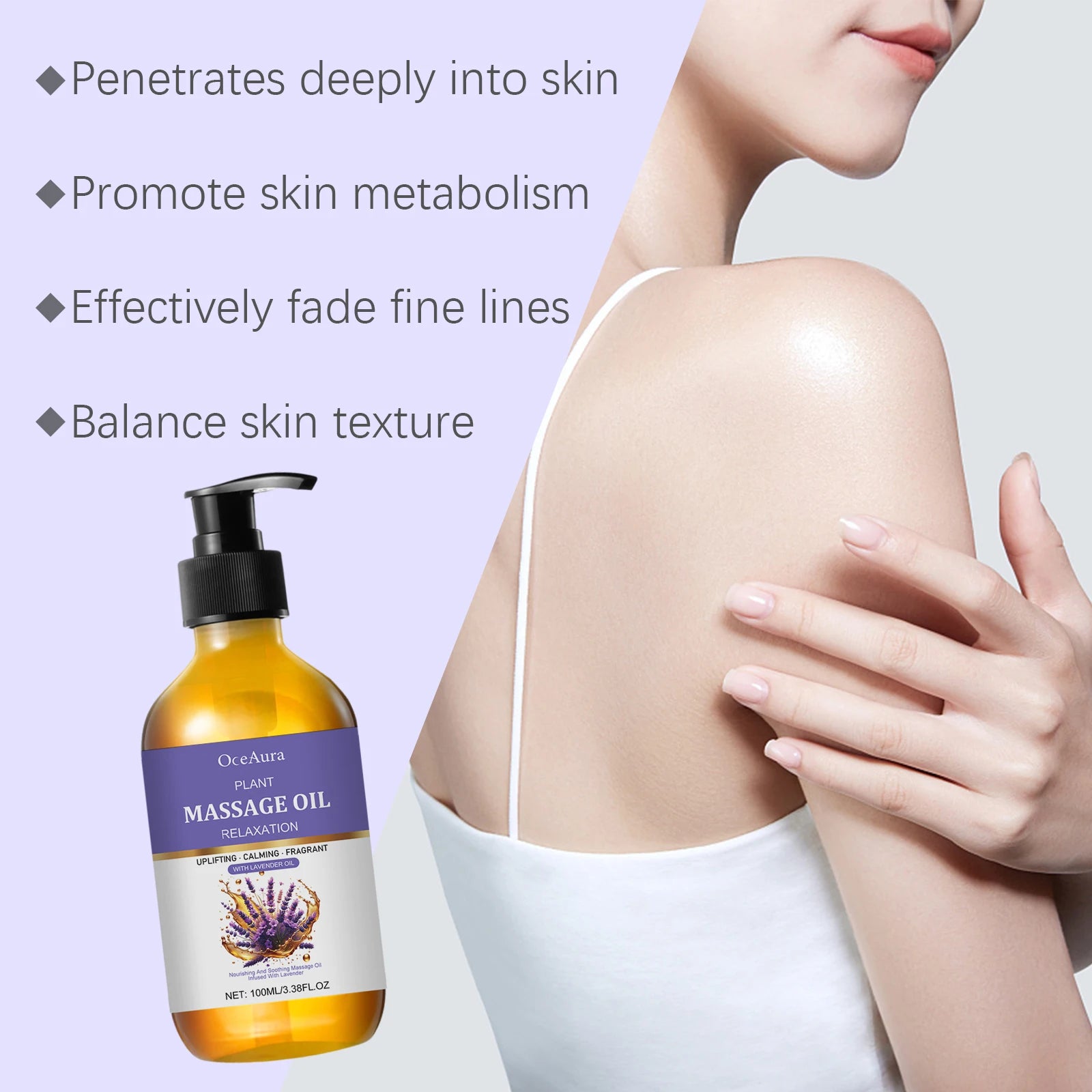 Lavender Massage Oil – Moisturizing Body Oil for Relaxation Peaceful Pleasures Health and Wellness