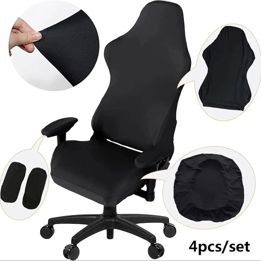 Gaming Chair Cover Set 4pc – Seat, Back & Armrest Covers Chair Cover Set Oasis Select black