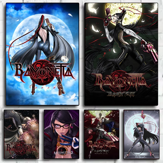 Bayonetta 3 Vintage Poster | HD Waterproof PVC Wall Art Gaming Wall Poster Peaceful Pleasures Health and Wellness