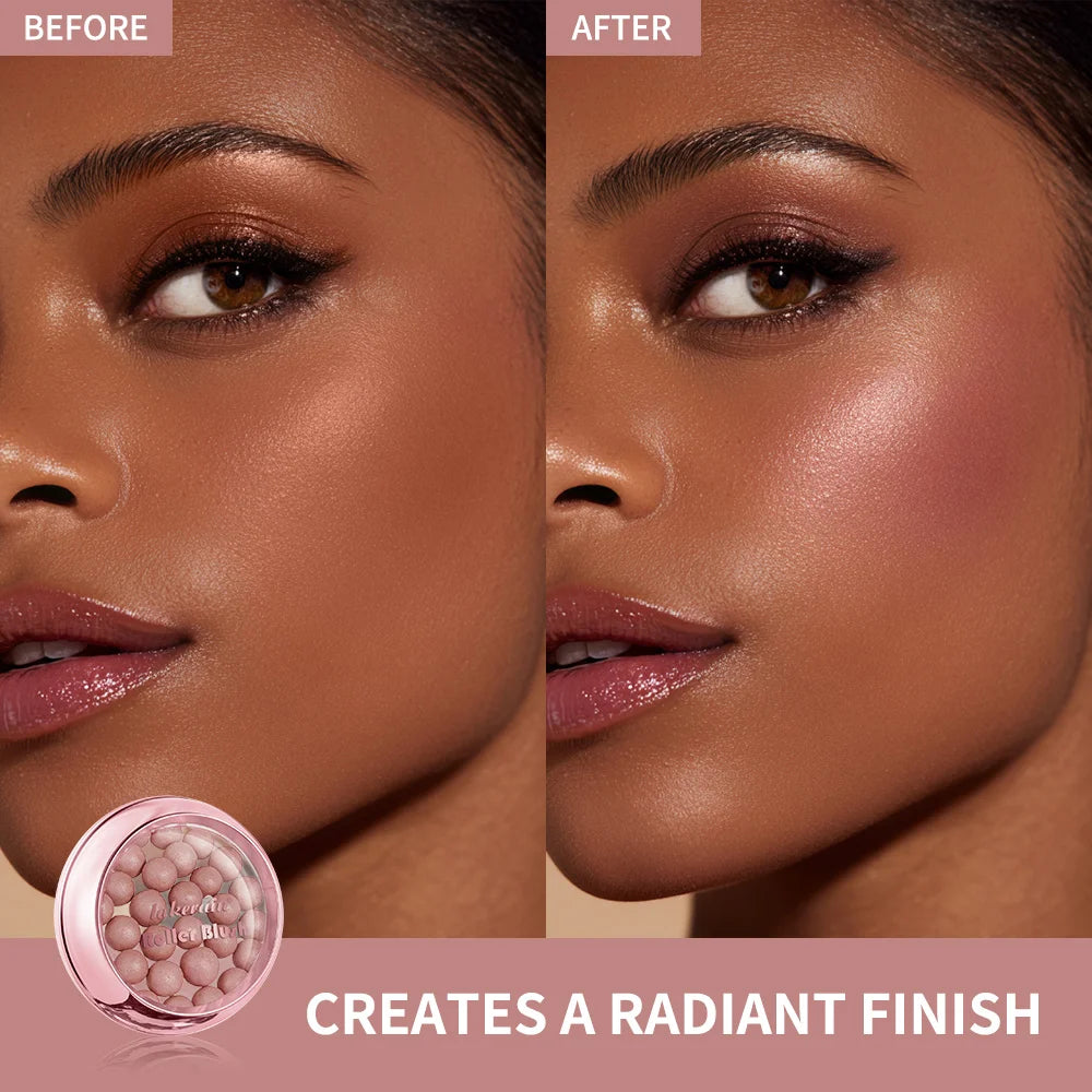 Spherical Roller Blush With Brush Natural Makeup Long Lasting Pearlescent Cosmetics For Women Face Contour Blusher Peaceful Pleasures Health and Wellness