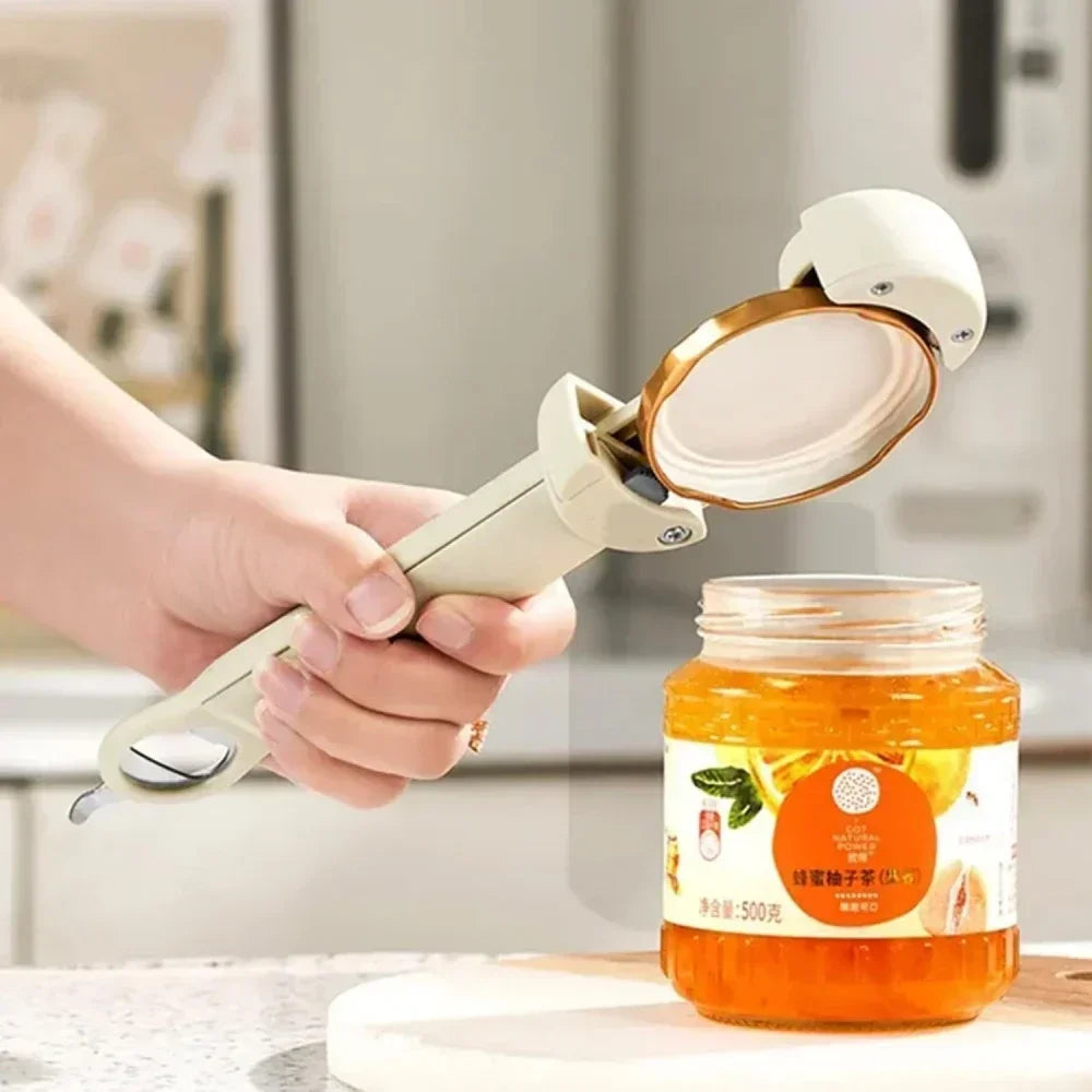 Multifunctional Bottle Opener Stainless Steel Lid Opener Diam 2.5-9.5cm Adjustable WineBeer Can Opener Kitchen Tools Peaceful Pleasures Health and Wellness