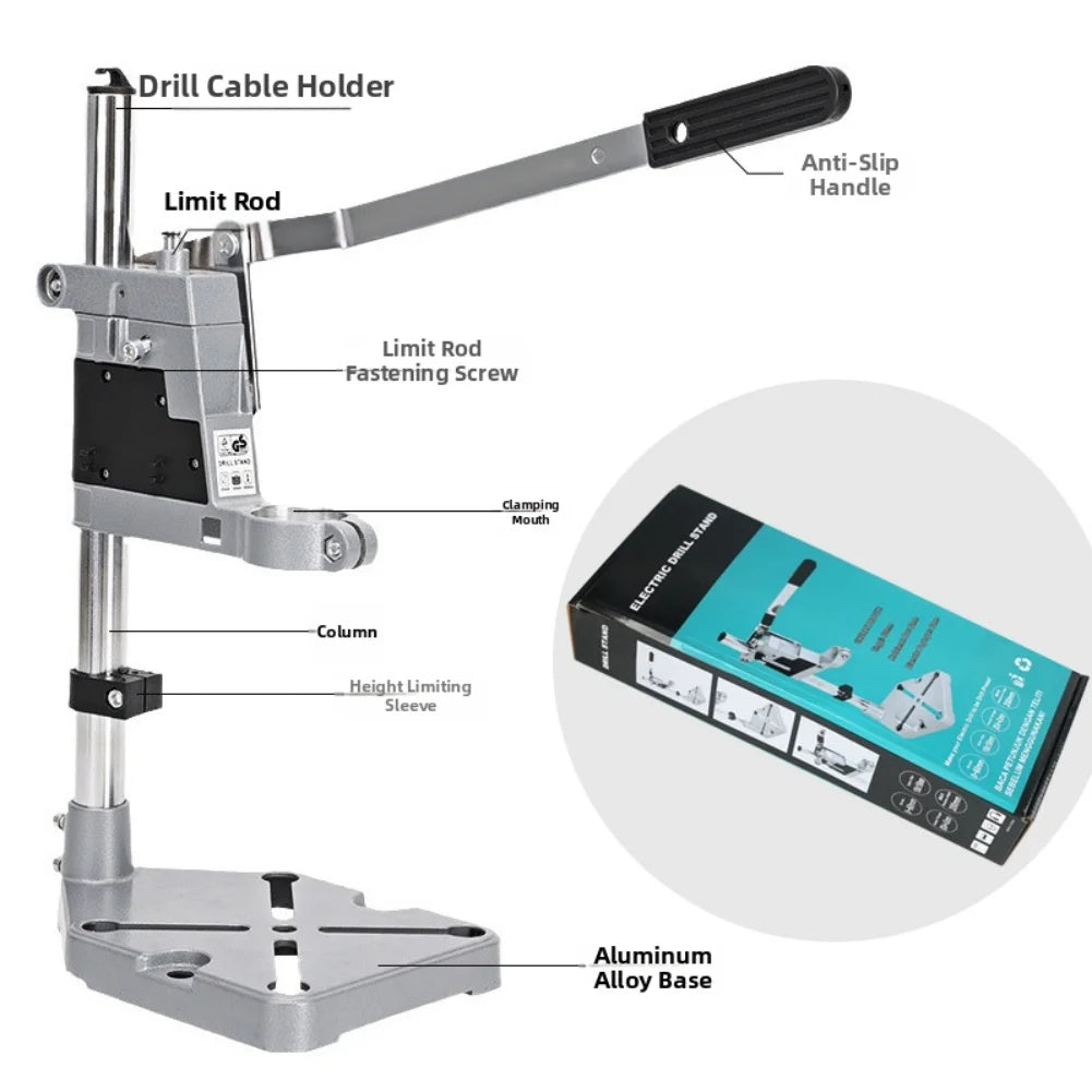 Adjustable Drill Press Stand Hand Precision Aluminum Base Mult