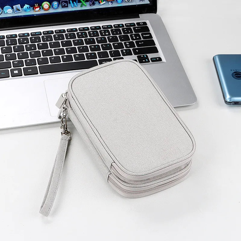 Grey Black Navy Travel Portable Digital Product Storage Bag USB Data