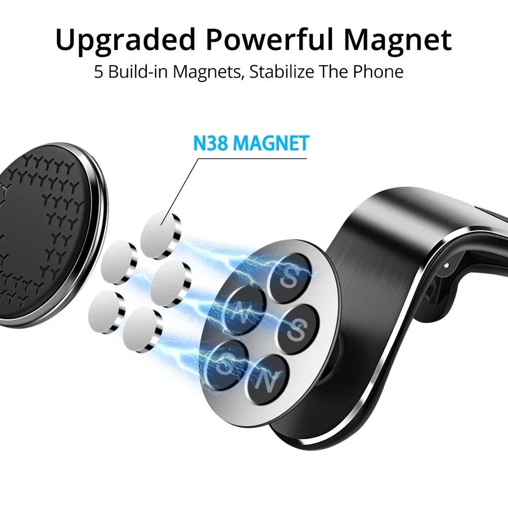 Magnetic Car Air Vent Phone Holder | 360° Rotation Mount