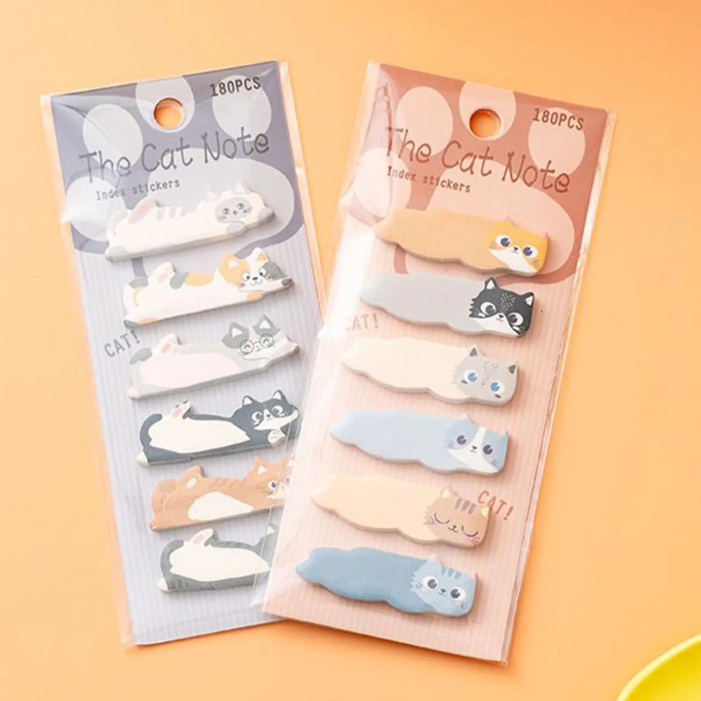 Cute Cat Sticky Notes – 180 Self-Adhesive Page Markers & Tabs