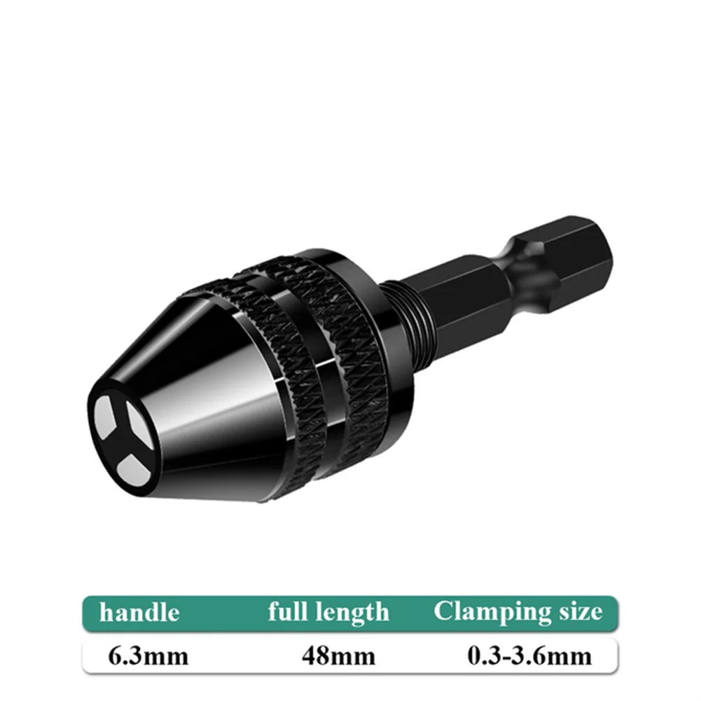 Keyless Drill Chuck Adapter Hex Round Shank Power Tools Accessories
