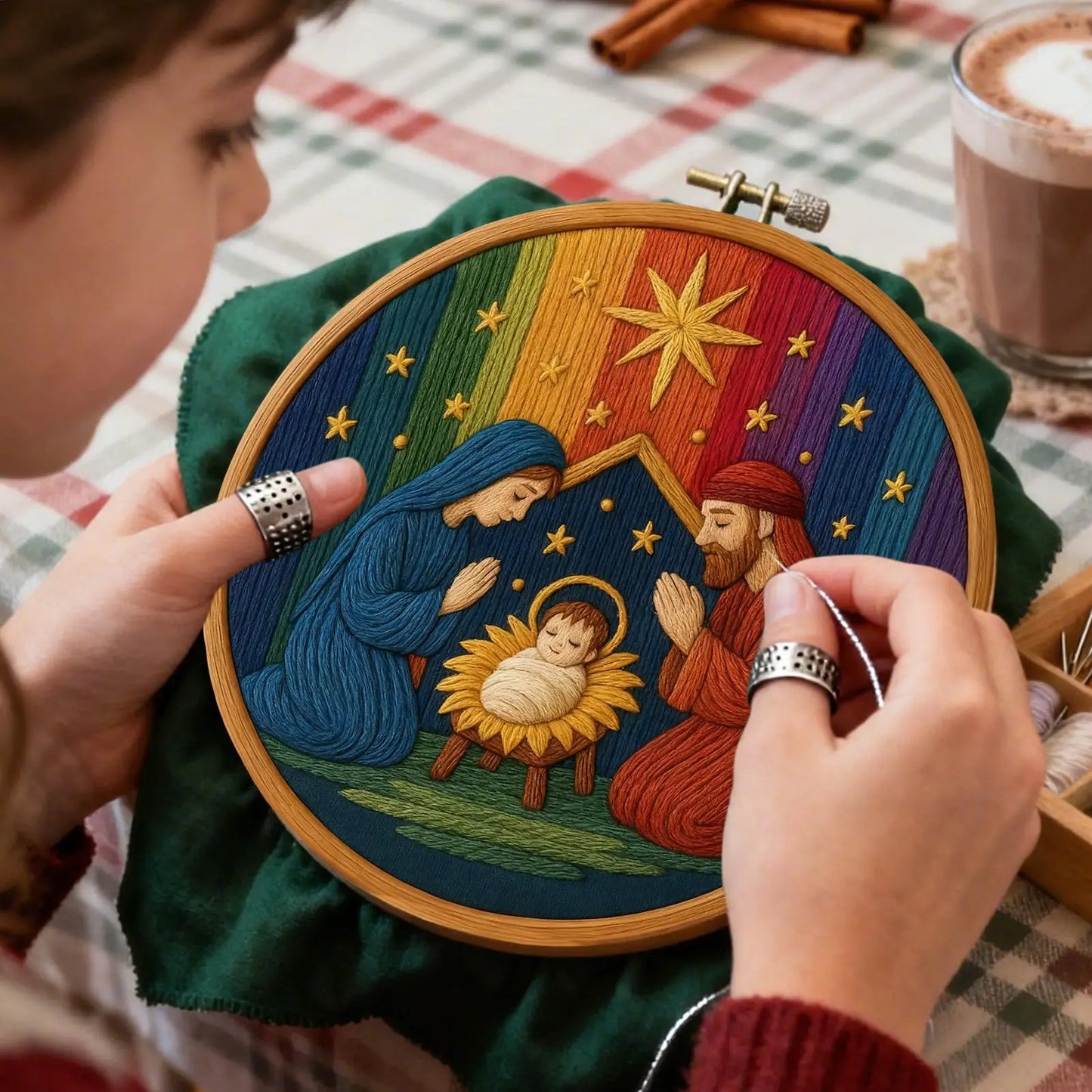 Nativity Christmas Embroidery Kit for Beginners | Holiday Craft