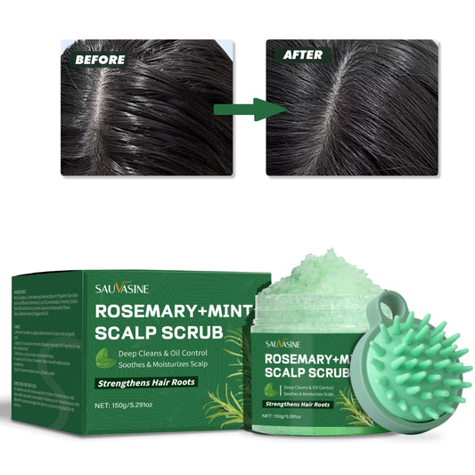 SAUVASINE Rosemary Mint Scalp Scrub | Deep Cleanse 150g Scalp Scrub Peaceful Pleasures Health and Wellness SCALP SCRUB