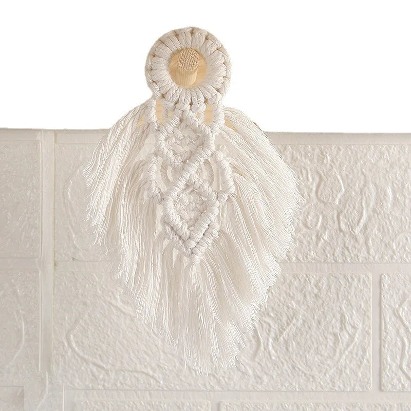 Macrame Evil Eye Leaf Tapestry Lucky Eyes Wall Hanging Cotton Handmade Wall Decoration For Bedroom Decoration Home Wall Decor Peaceful Pleasures Health and Wellness