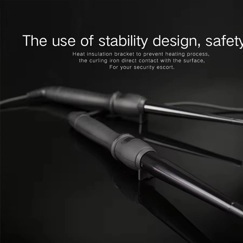 High Quality LCD Hair Waver Curler Conical Curling Iron Single Tube Ceramic Glaze Pear Flower Cone Electric Hair Curly Hair Peaceful Pleasures Health and Wellness