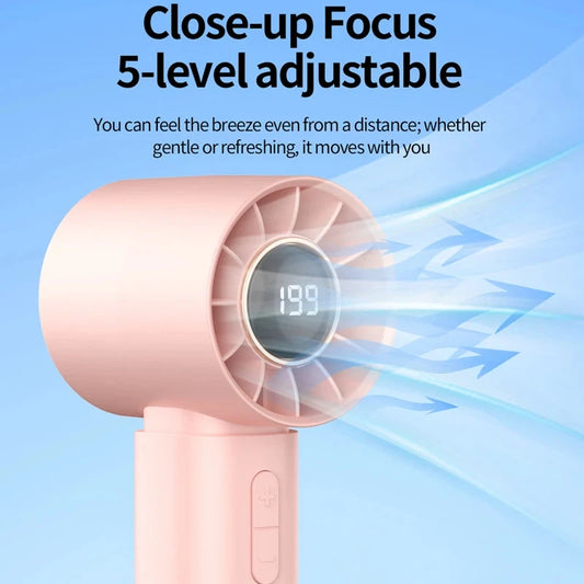 Lenovo Handheld Small Cold Air Fan High-speed Portable USB Rechargeable Mini Cooling Device for Summer Office Desktop Outdoor Peaceful Pleasures Health and Wellness