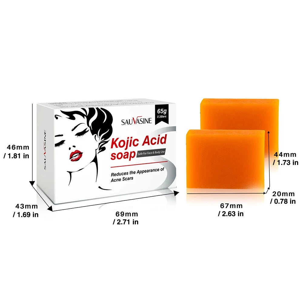 4/2Pcs Natural Soap Bar with Kojic Acid Handmade Brightening Soap for Fades Dark Spots Evens Skin Tone Gentle Cleansing Bath Bar Peaceful Pleasures Health and Wellness