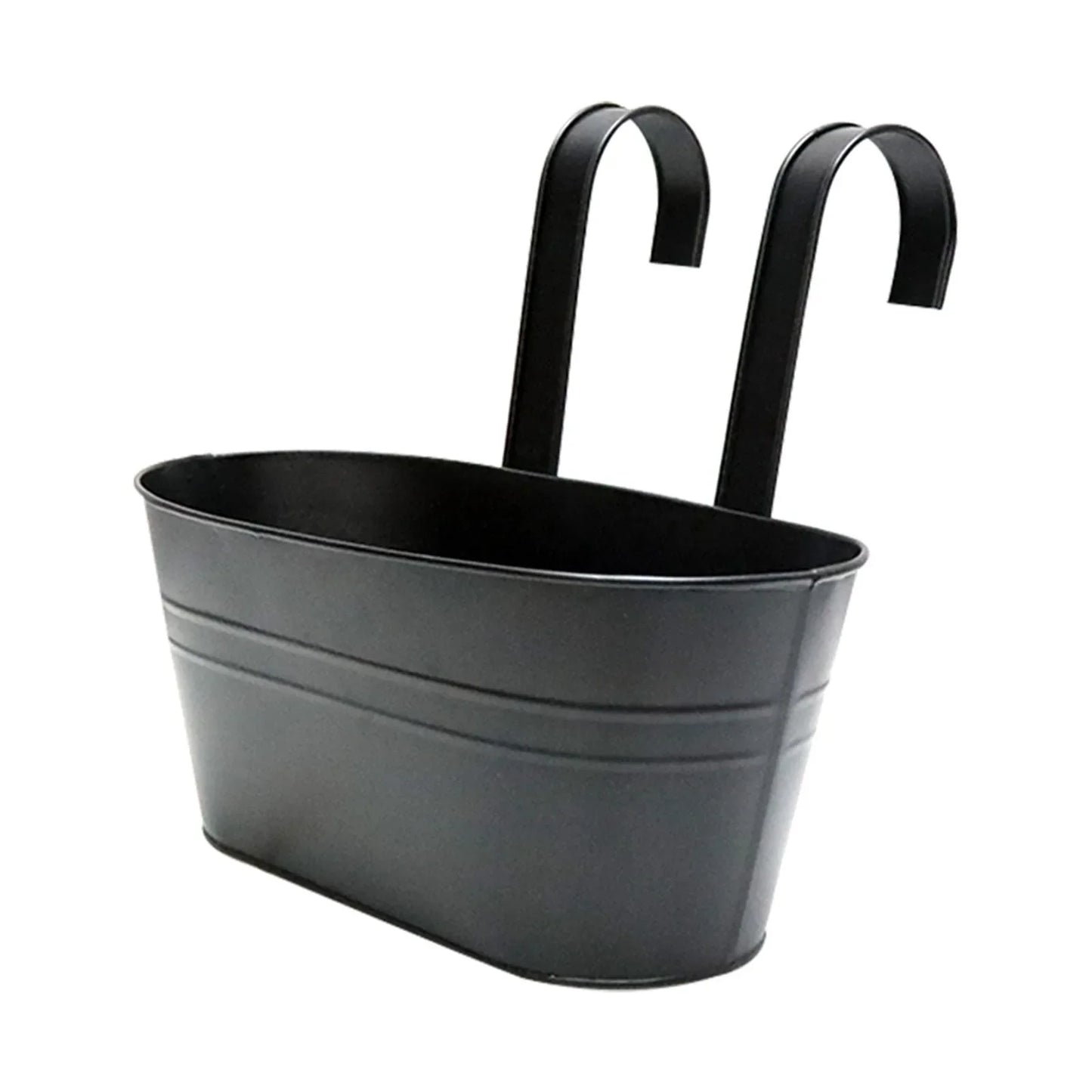 Metal Hanging Flower Pot – Balcony Fence Planter with Hook
