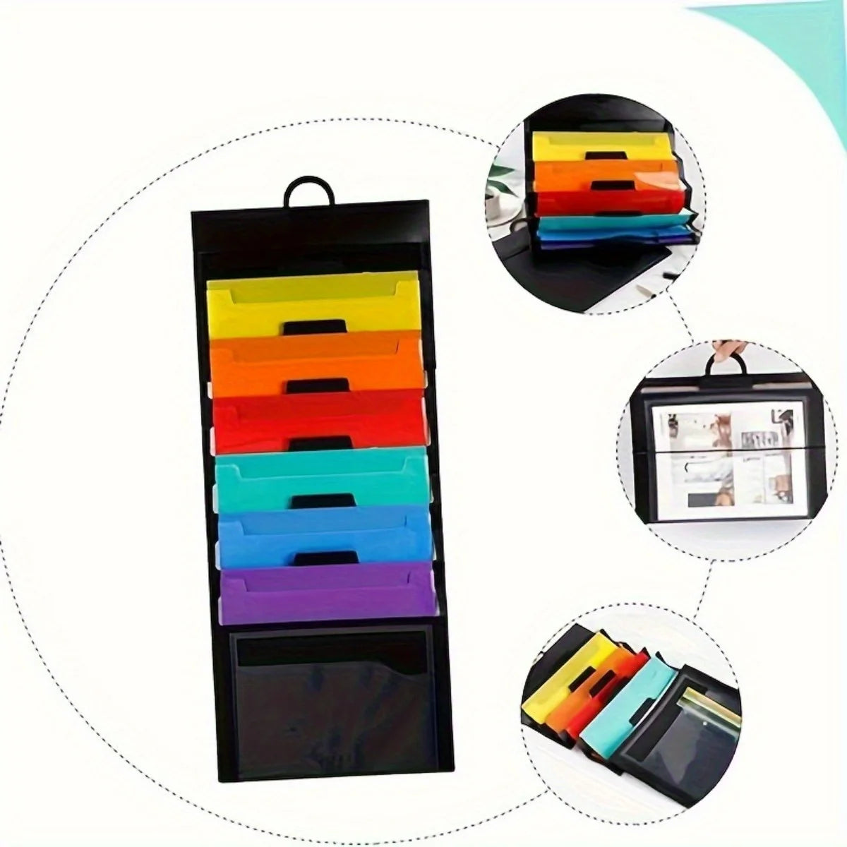 A4 Gradient 6-Pocket Expandable File Folder | Document Organizer