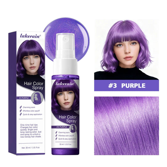 8 Colors Temporary Hair Color Spray One-Time Disposable Hair Dye Washable DIY Hair Styling Liquid Spray for Party Cosplay Hallow Peaceful Pleasures Health and Wellness 3purple