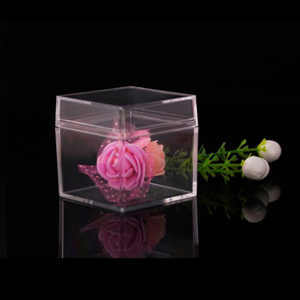 36PCS Food Grade Transparent PS Plastic Square Packaging Boxes with Open Top And Bottom Covers Candy Storage Accessory Nail Slic Peaceful Pleasures Health and Wellness 1PC