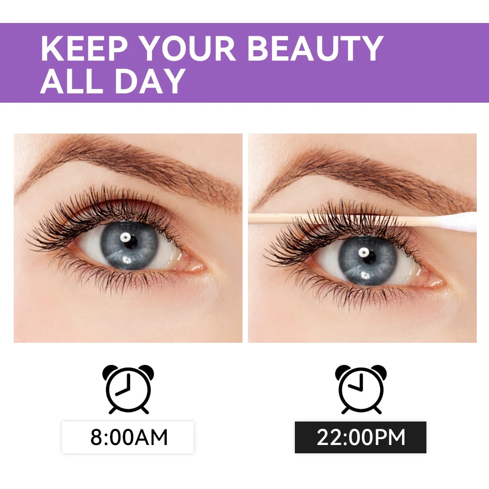 Lakerain 5D Mascara Eyelashes Lengthening Long-Lasting Intense Black Waterproof Nourishing Smudge-Proof Mascara Eye Makeup Peaceful Pleasures Health and Wellness