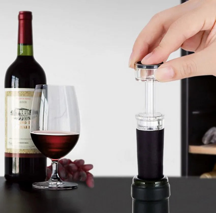 4-Pack Vacuum Pump Wine Bottle Stoppers – Airtight Diamond Cut Silicone Sealer for Wine, Beer & Soda