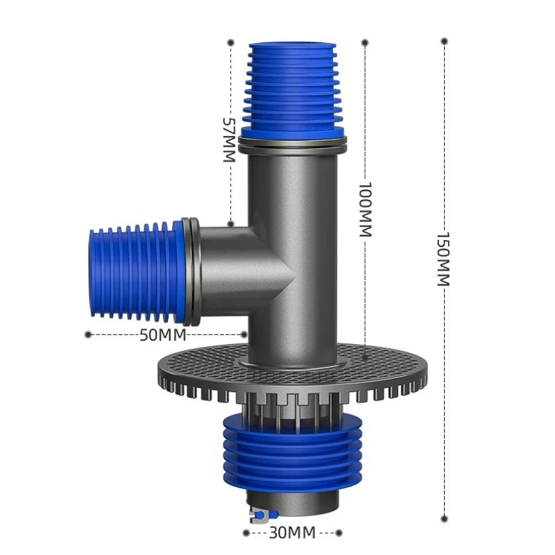 1PC Universal Washing Machine Floor Drain 2 in 1 Sewer Drain Connector Sink Sewer washroom Accessories Hose Adapter Disposer Peaceful Pleasures Health and Wellness