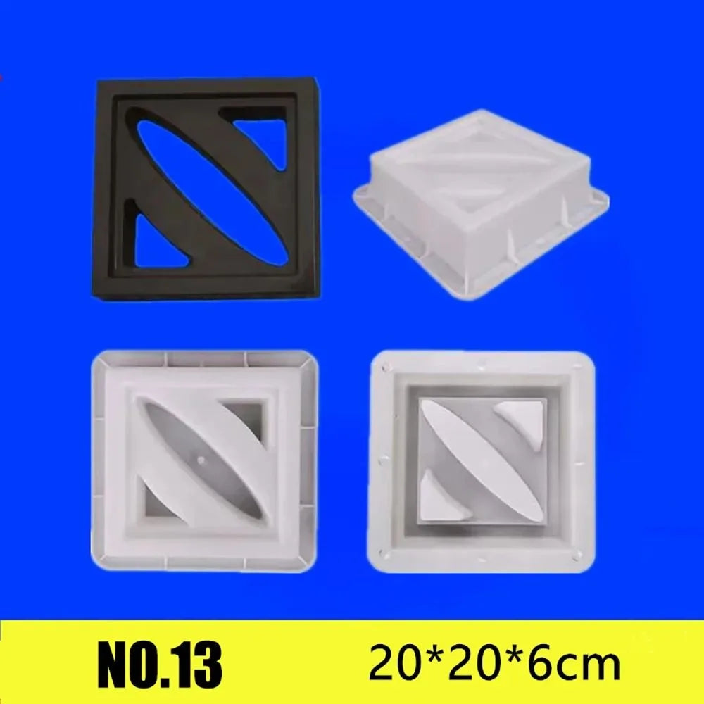 Plastic Square Brick Mold 20x20cm | 3D Antique Cement Garden