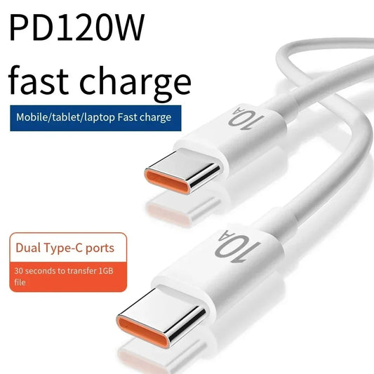 120W USB-C to USB-C Fast Charging Cable 10A | iPhone & Android USB-C Charging Cable Peaceful Pleasures Health and Wellness
