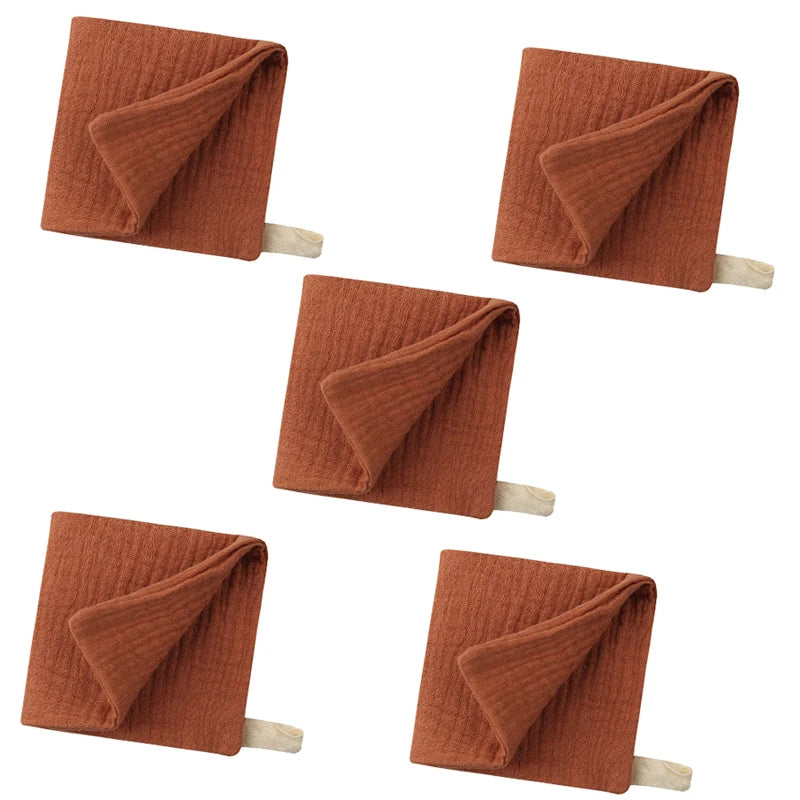 5-Pack Baby Cotton Gauze Washcloths – Soft Burp & Bath Towel