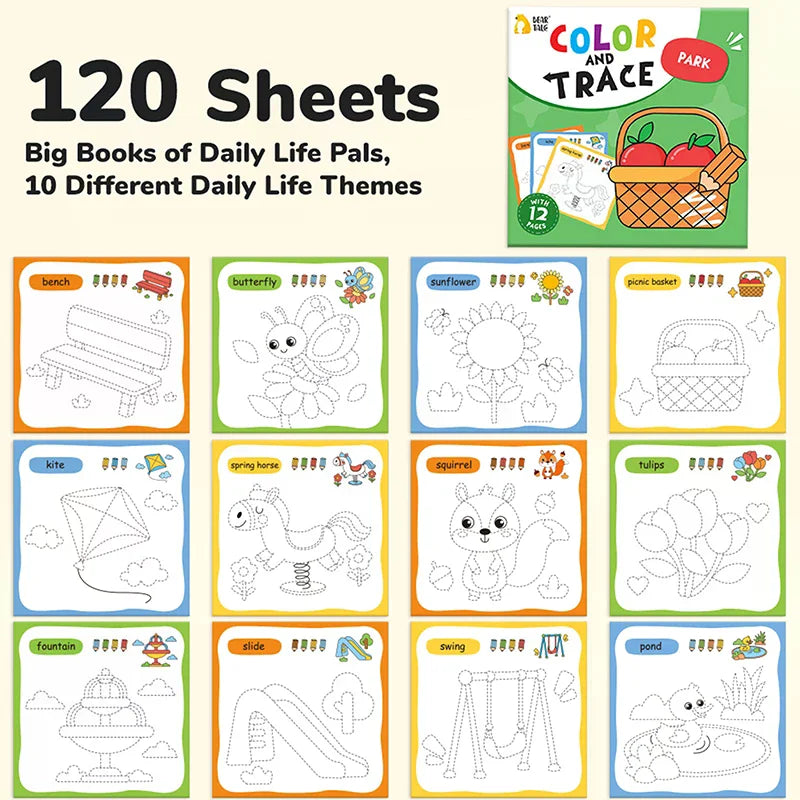10-Book Kids' Coloring Set – 10 Cartoon Themes, Ages 3–6