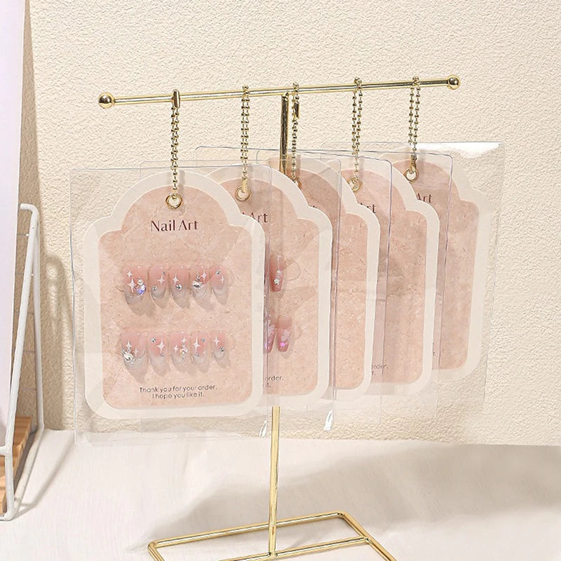 Nail Art Display Shelf False Nail Display Photo Stand Wearing Nail Display Cards Dustproof Bag Storage Nail Display Storage Tool Peaceful Pleasures Health and Wellness