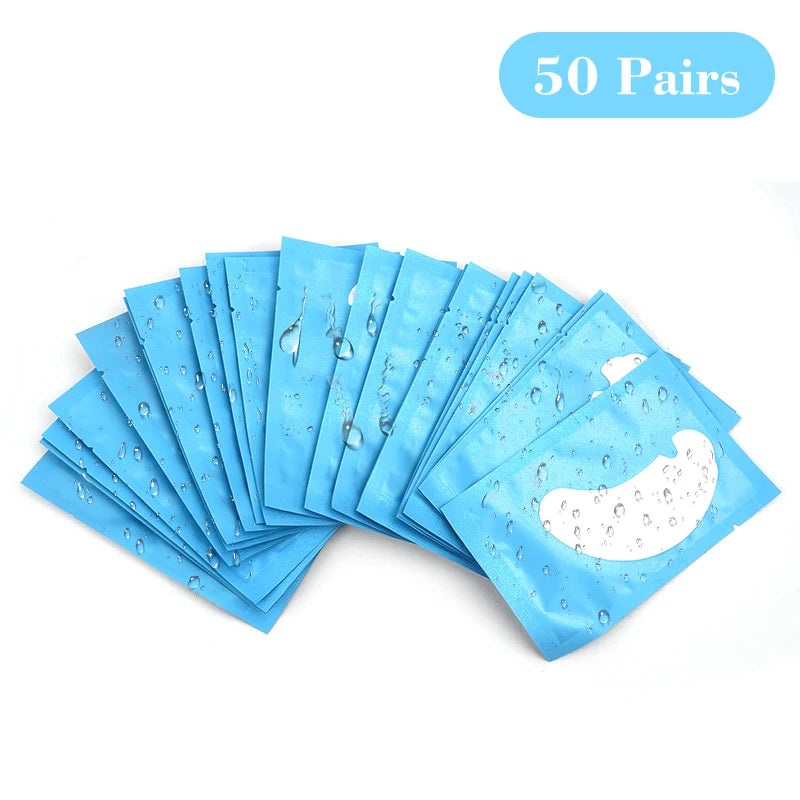 50 Pairs Hydrogel Eye Pads for Eyelash Extensions – U-Shape Gel Eyelash Extension Pads Peaceful Pleasures Health and Wellness 50PCS Blue