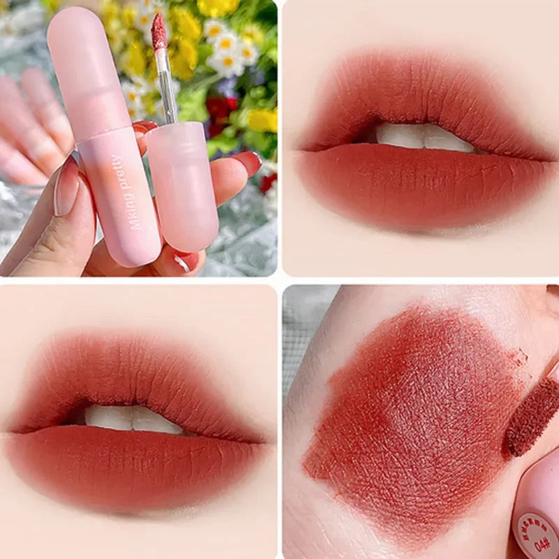 ZYXUAQIR Peach Pink Matte Liquid Lipstick | Velvet Lip Gloss