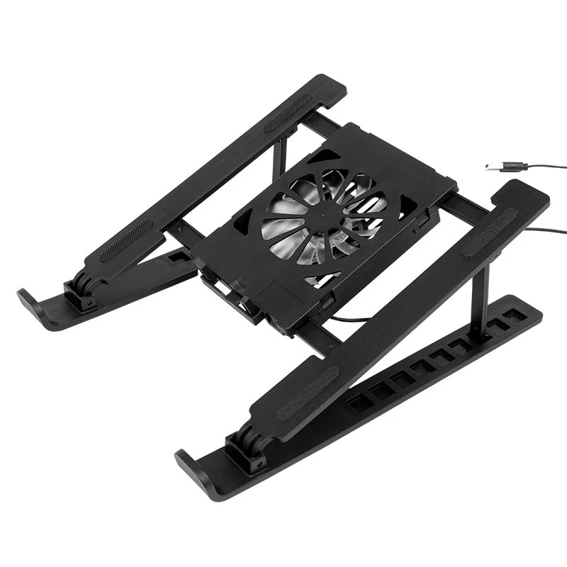 Foldable Laptop Cooling Stand with Built-In Fan | Height Adjustable