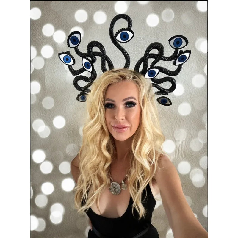 Surreal Multi Eye Snake Crown, Light Up Rave Headpiece, Evil Eye Trippy Headband for Cosplay Shoot, Halloween, Festival Costume Peaceful Pleasures Health and Wellness