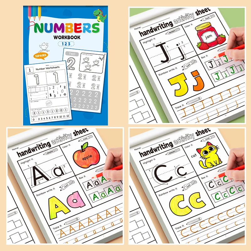 32-Page Illustrated Math Workbook Designed Interactive Preschool