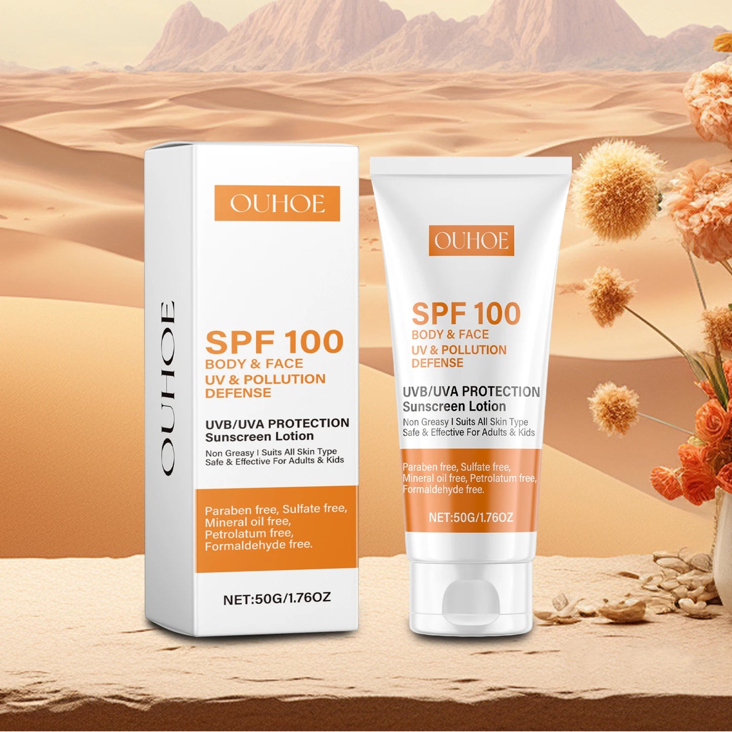 SPF 100+ Face & Body Sunscreen – Non-Greasy UVA/UVB Block
