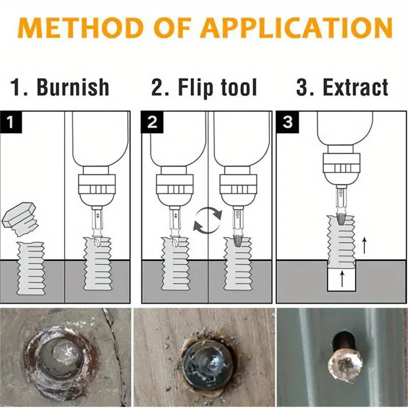 Screw Extractor Set – Stripped & Broken Bolt Remover HSS Peaceful Pleasures Health and Wellness