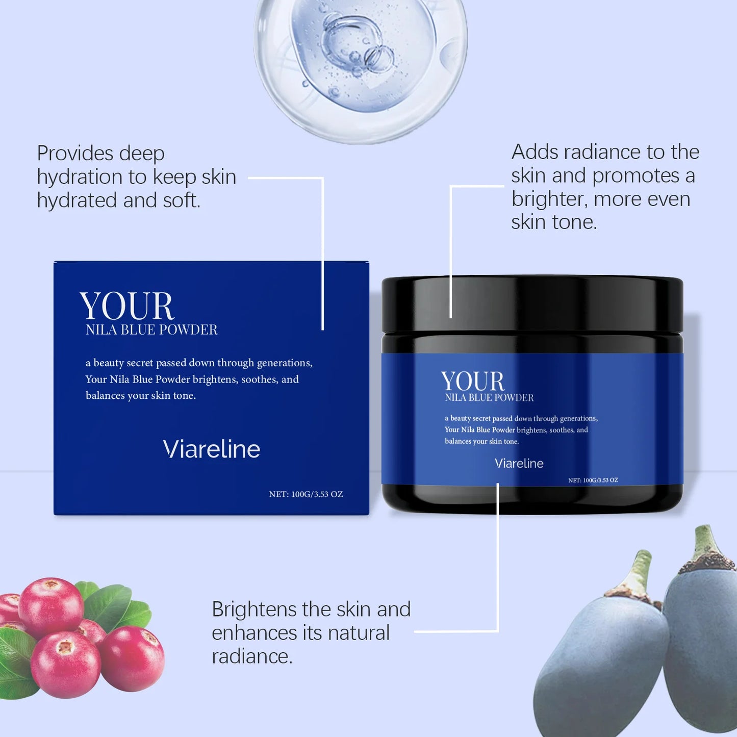 Viareline Brightening Facial Mask Powder – Hydrating & Firming