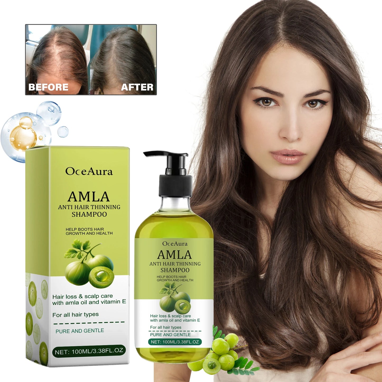 OceAura Amla Oil Shampoo | Volumizing & Strengthening – 100ml