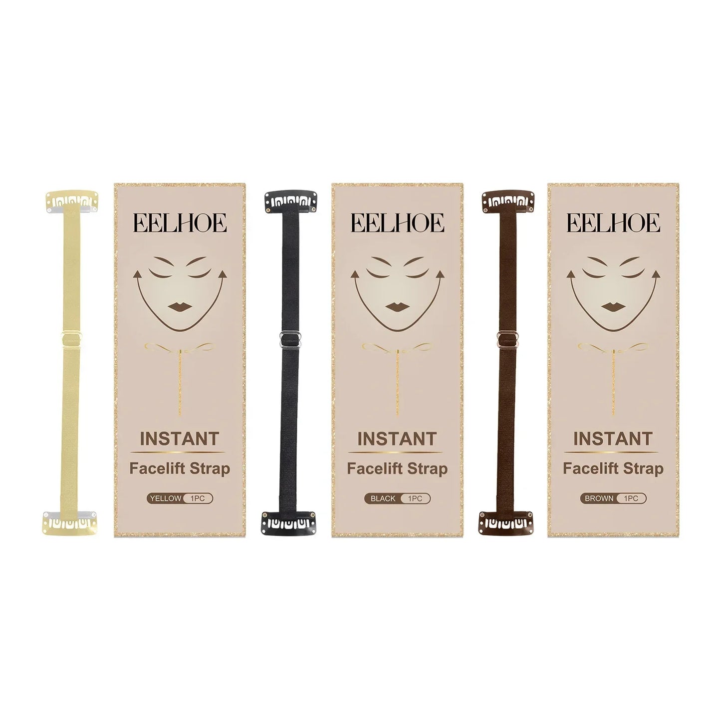 EELHOE Instant Face Lift Tape – Invisible Lifting Straps Peaceful Pleasures Health and Wellness 3 in 1 set