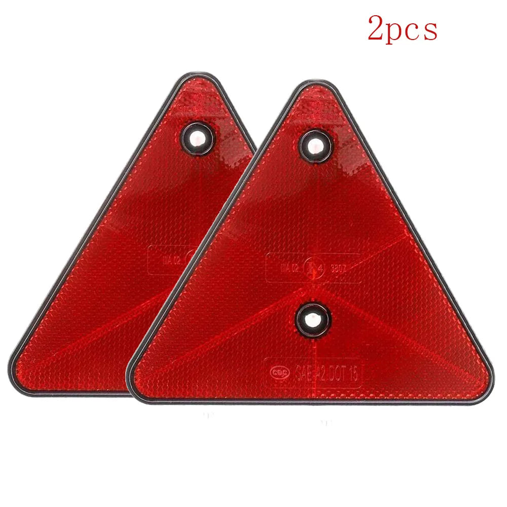 4/2/1pcs Red Triangle Reflectors Rear Reflectors Safety Warning For Trailer Bike Motorcycle Truck Boat Car Accessory Peaceful Pleasures Health and Wellness 2pcs