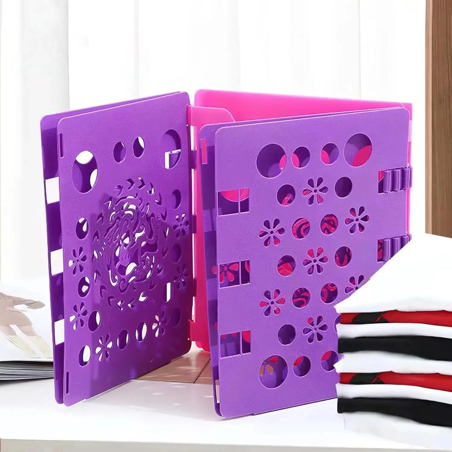 T-Shirt Folding Board Durable Flip Fold Clothes Folder Save Time Easy to Fast Plastic Clothes Folding Boards for Adults Peaceful Pleasures Health and Wellness