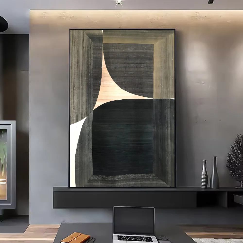 Abstract Retro Black Geometry Poster | HD Waterproof Wall Art Wall Art Poster Peaceful Pleasures Health and Wellness