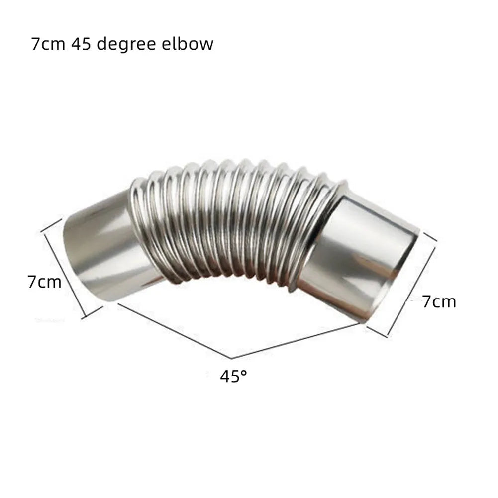 Stainless Steel 45 Degree Elbow Tube Chimney Insert Curved Multi Flue