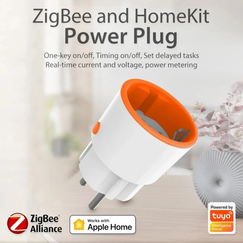 HomeKit Zigbee Smart Plug 16A EU Socket Energy Monitoring Timer Switch Outlet Compatible with Home Assistant Zigbee2mqtt Peaceful Pleasures Health and Wellness