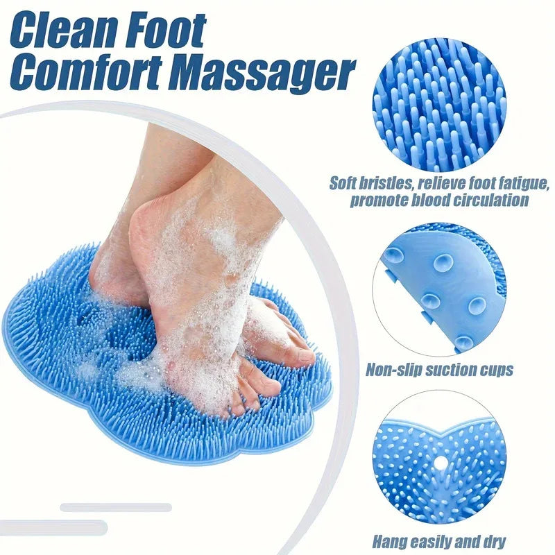 Bathroom foot scrub pad foot washing foot scrub remove dead skin rub foot large lazy back rub suction cup massage Peaceful Pleasures Health and Wellness
